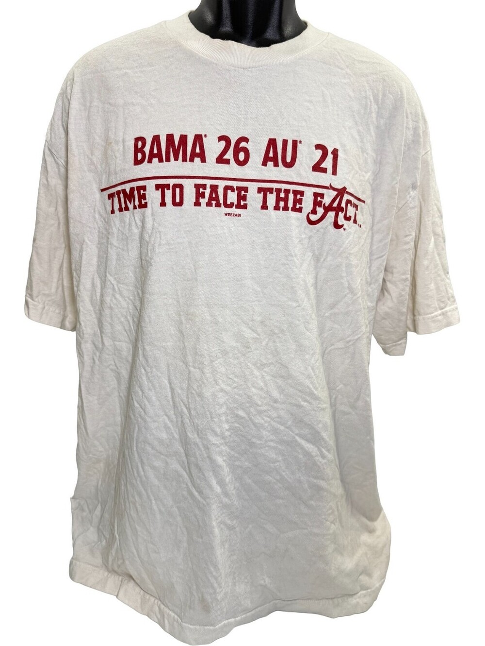 2009 Iron Bowl Alabama 26 Auburn 21 Football T-Shirt XL Weezabi Graphic Tee